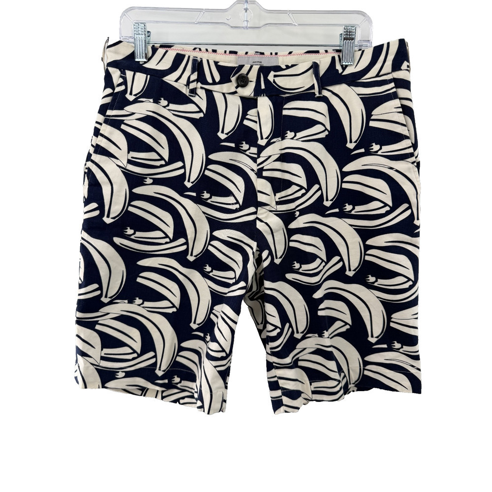 Jack Spade Men's Banana Print Chino Shorts Navy/Cream Size 32 EUC